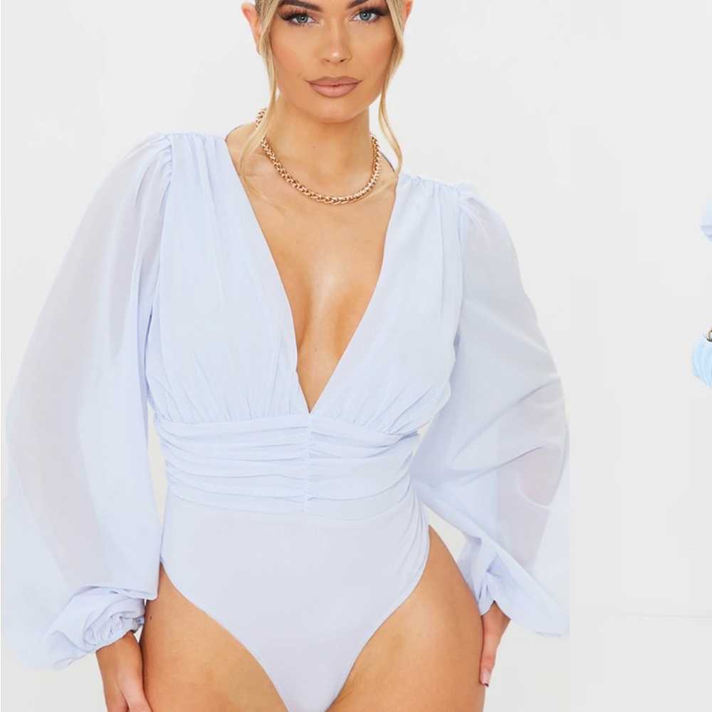 Light Blue Long Sleeve Bodysuit